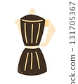 Italian coffee maker isolated on white background. Mocha coffee pot for making espresso coffee. Geyser coffee maker, Retro espresso machine symbol design. 131705367