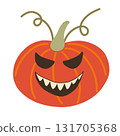 Pumpkin for Halloween. Vector isolated illustration. 131705368