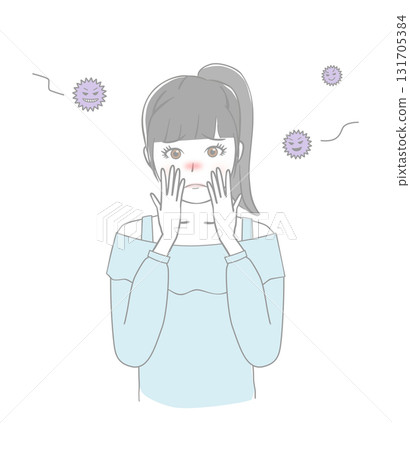 Girl suffering from virus Girl suffering from virus 131705384