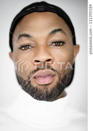 Portrait of black fashion American wearing great looking clothes 131705584