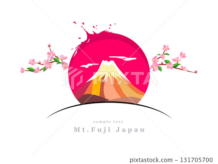 Mount Fuji and Cherry Blossoms | Modern Art Series Depicting Images of Japan | Welcome to Japan 131705700