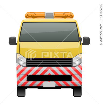 從正面看到的汽車插畫（廂式道路巡邏車） 131705702