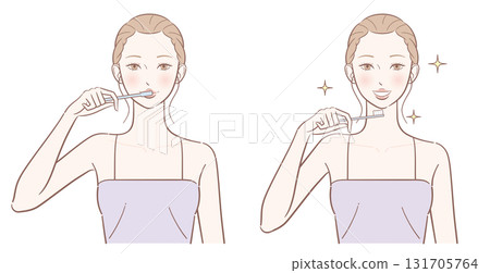 女人刷牙,向量圖 女人刷牙,向量圖 131705764