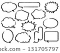 Simple speech bubble set, brush-drawn style 131705797