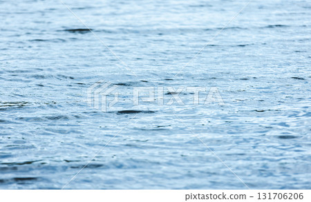 Blue water surface with ripple pattern, natural photo background 131706206
