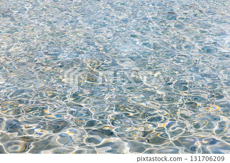 Colorful sea water with ripple pattern, abstract photo texture 131706209