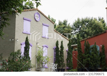 Exterior and interior of cafe restaurant Exterior and interior of cafe restaurant 131706671