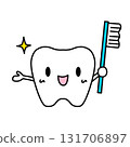 Cute illustration of a toothbrush and teeth 131706897