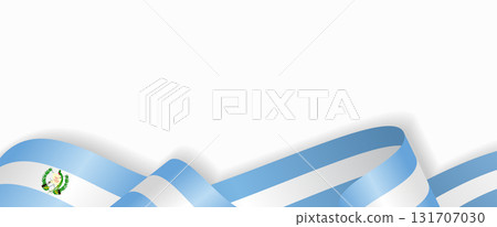 Guatemalan flag stylized wavy ribbon abstract background. Vector illustration. 131707030