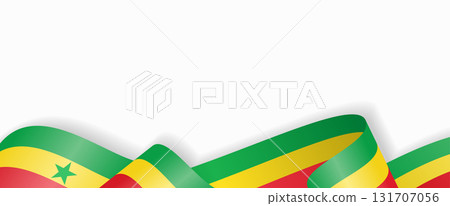 Senegalese flag stylized wavy ribbon abstract background. Vector illustration. Senegalese flag stylized wavy ribbon abstract background. Vector illustration. 131707056