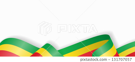 Malian flag stylized wavy ribbon abstract background. Vector illustration. Malian flag stylized wavy ribbon abstract background. Vector illustration. 131707057