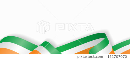 Irish flag stylized wavy ribbon abstract background. Vector illustration. Irish flag stylized wavy ribbon abstract background. Vector illustration. 131707070