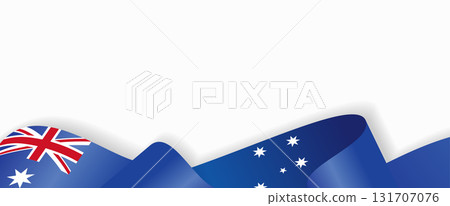 Australian flag stylized wavy ribbon abstract background. Vector illustration. 131707076