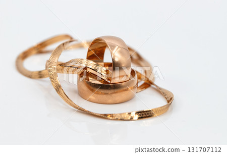 Gold Wedding Rings With Braided Bracelet 131707112