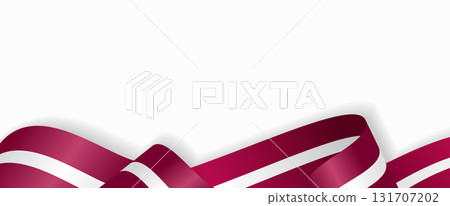 Latvian flag stylized wavy ribbon abstract background. Vector illustration. 131707202
