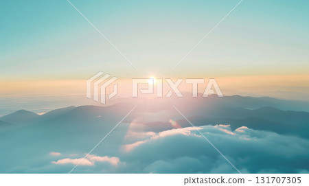 sunset sky with clouds background 131707305