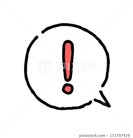 Surprise (exclamation mark/!) - Hand-drawn - White background speech bubble Surprise (exclamation mark/!) - Hand-drawn - White background speech bubble 131707429