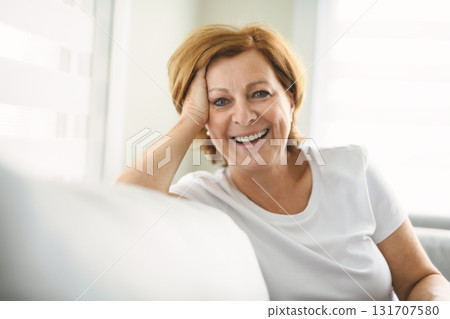 senior woman relax at home appartement senior woman relax at home appartement 131707580