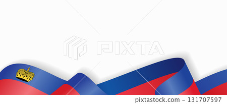 Liechtenstein flag stylized wavy ribbon abstract background. Vector illustration. Liechtenstein flag stylized wavy ribbon abstract background. Vector illustration. 131707597