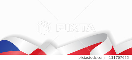 Czech flag stylized wavy ribbon abstract background. Vector illustration. Czech flag stylized wavy ribbon abstract background. Vector illustration. 131707623
