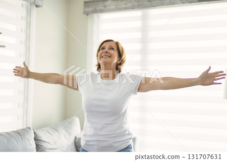 senior woman relax at home appartement senior woman relax at home appartement 131707631