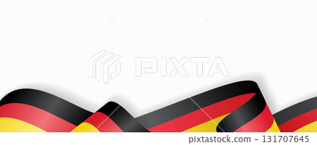 German flag stylized wavy ribbon abstract background. Vector illustration. German flag stylized wavy ribbon abstract background. Vector illustration. 131707645
