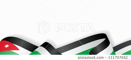 Jordan Flag Ribbon Jordanian flag stylized wavy ribbon abstract... - Stock Illustration ...