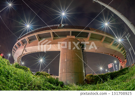 Night view of the loop bridge in Handa City 131708925