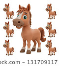 Clay animation horse design collection 131709117