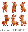 Clay animation horse design collection 131709118