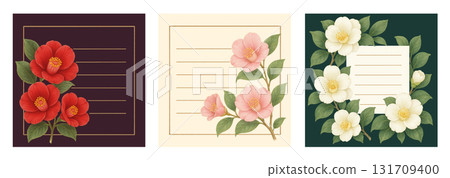 Seasonal Flowers September to December Camellia Flower Design Card 131709400