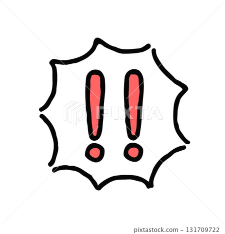 Surprise (double exclamation mark/!!) - Hand-drawn - White background speech bubble 131709722