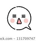 Amazed face, hand-drawn, white speech bubble 131709747