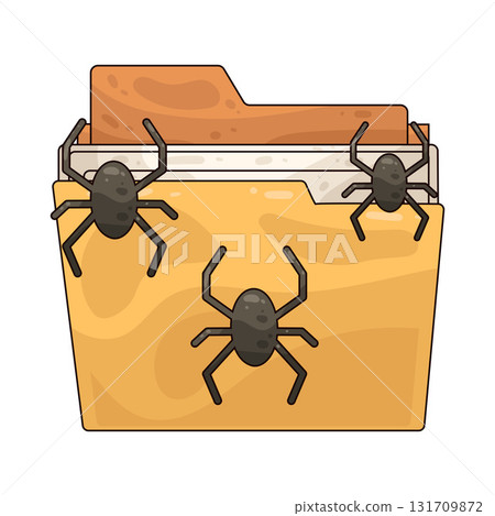 illustration of folder virus 131709872