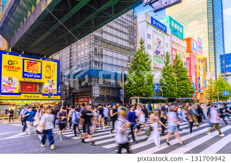Tokyo cityscape, Japan, October 2nd... Akihabara is bustling with young people and foreign tourists. GIGO Akihabara Building 1 closes on August 31st... 131709942