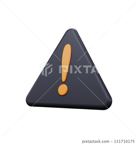 3D black symbol warning of danger 131710175