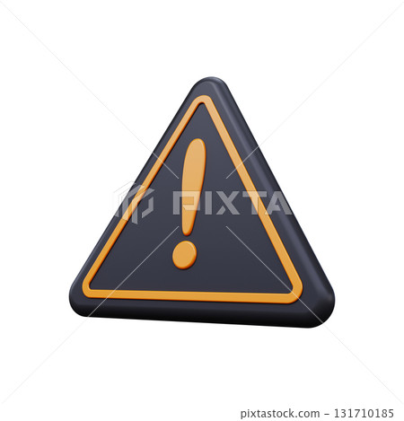 Warning sign. 3D render 131710185