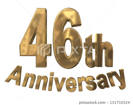 3DCG text "46th Anniversary/46th Anniversary Mark Sparkle" 131710324