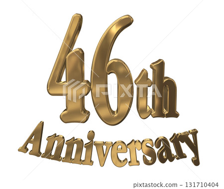 3DCG文字“46週年/46週年紀念馬克·斯帕克” 3DCG文字“46週年/46週年紀念馬克·斯帕克” 131710404