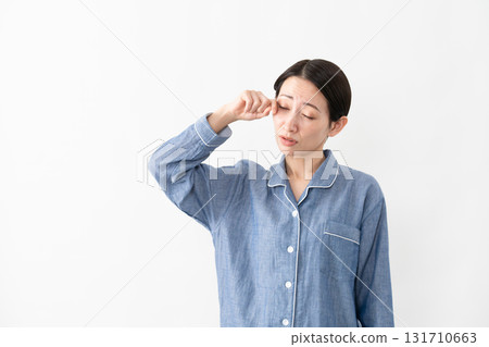 Woman wearing pajamas Lifestyle image Woman wearing pajamas Lifestyle image 131710663