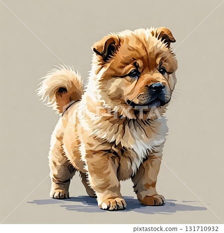 Chow chow puppy in standing pose 131710932