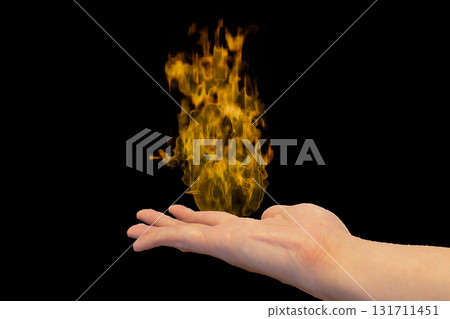 Magical flames appear in the palm of your hand Magical flames appear in the palm of your hand 131711451