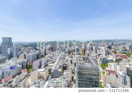 Sendai City, Miyagi Prefecture - View of the cityscape of Sendai City from a high vantage point (around JR Sendai Station) Sendai City, Miyagi Prefecture - View of the cityscape of Sendai City from a high vantage point (around JR Sendai Station) 131711566