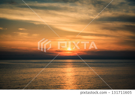 Sunset on Rebun Island illuminating the northern tip 131711605