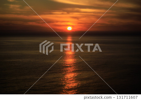 sea of okhotsk, sea of japan, sunset 131711607