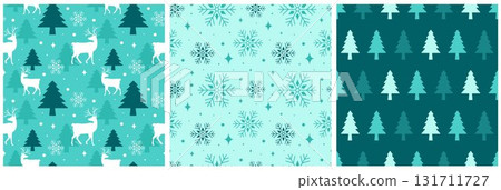 Merry Christmas Seamless Pattern Illustration with Holiday Decoration Elements and Festive Ornaments Merry Christmas Seamless Pattern Illustration with Holiday Decoration Elements and Festive Ornaments 131711727
