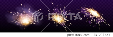 Golden spark weld flashes Golden spark weld flashes 131711835