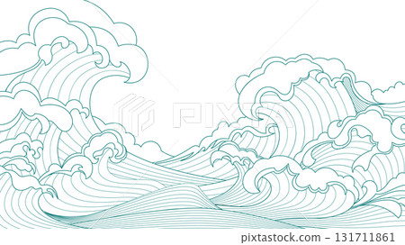 Traditional asia line wave pattern 131711861