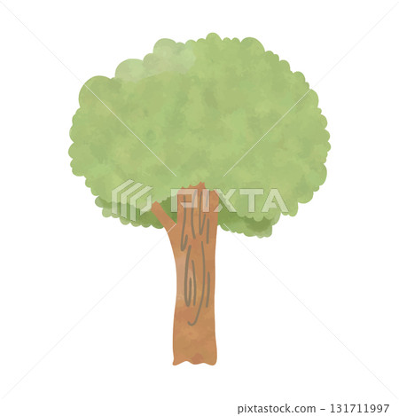 Watercolor Green Tree Illustration, Hand Drawn Nature Element Watercolor Green Tree Illustration, Hand Drawn Nature Element 131711997