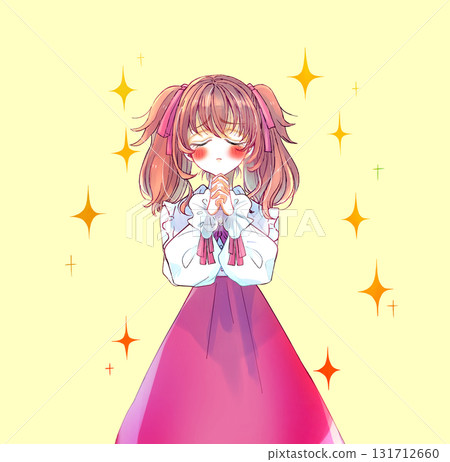 一位身穿洛麗塔服裝的女子雙手緊握——閃閃發光 131712660